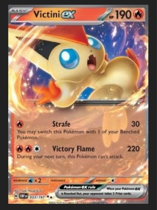 Oryginalna Karta Pokemon Obsidian Flames - Victini ex OBF 033/197