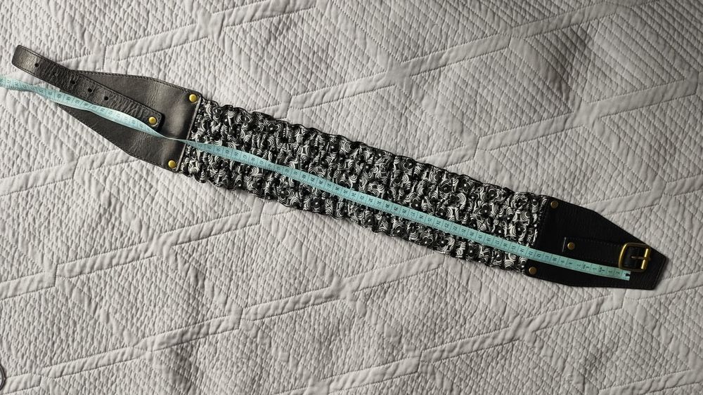 Szeroki pas skórzany do sukienki płaszcza