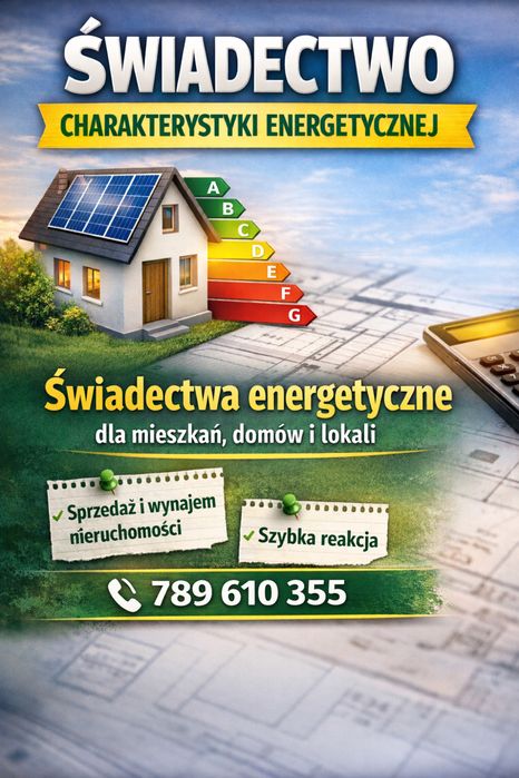 Świadectwo Charakterystyki Energetycznej , certyfikat energetyczny