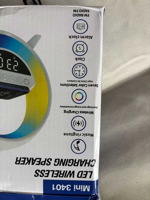 Coluna Bluetooth LED com carregamento sem fios — Versão Premium! NOVA!