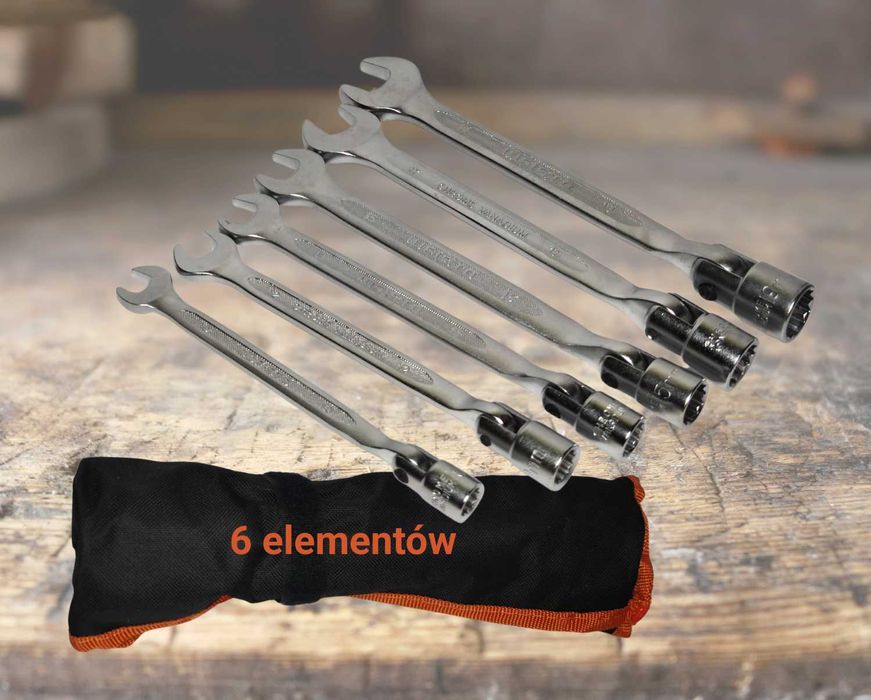 JUFISTO Zestaw 6 kluczy płasko-przegubowych 10-19mm CPK