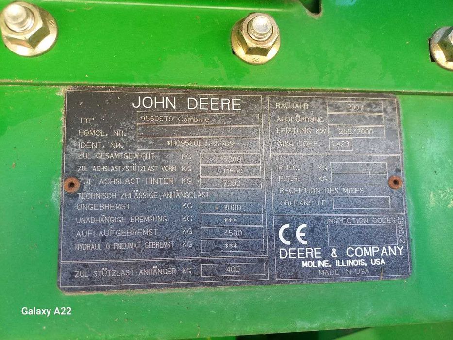 Зернозбиральний комбайн JD 9560I STS
