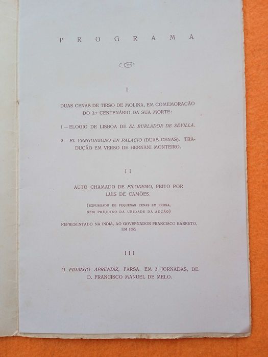 Récita para Apresentação do Teatro Clássico Universitário 1948