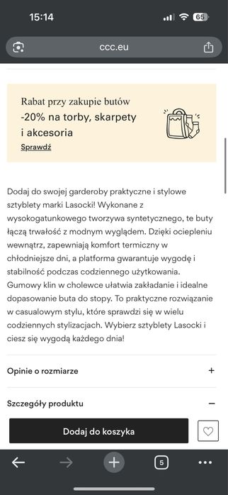 Lasocki Botki Sztyblety Ocieplane Nowe 37 CEO-HY7223-1