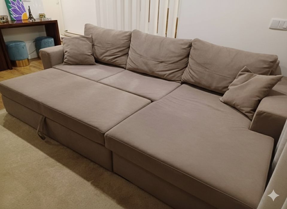 Sofá Premium ANTARTE | 3 Lugares + Chaise Longue (Baú e Cama)