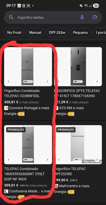 Frigorífico duplex c/ dispenser de água - garantia 3 anos