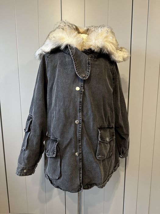 Kurtka jeansowa zimowa Oversize 2w1 wiosenna