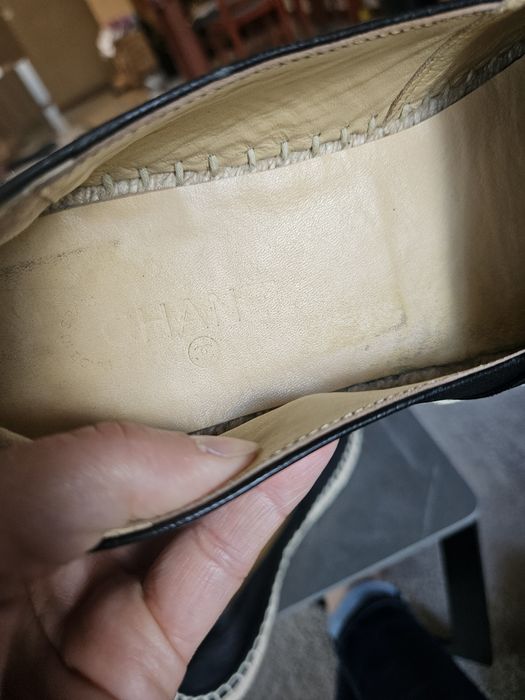 Chanel _  espadryle  czarne skóra naturalna  42  / 25,5 cm