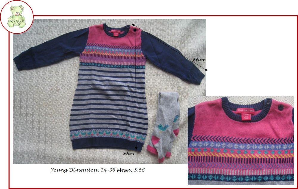 2-3Anos Menina, Outono/Inverno - vestidos, pijamas e fato de treino