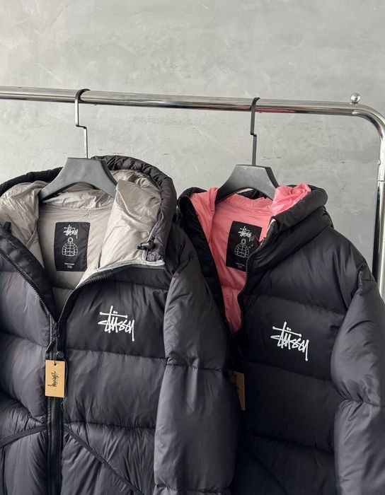 Куртка Stussy стусі чорна і розова пуховик усі розміри