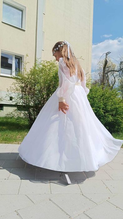 Sukienka + dodatki, złote elementy na wzrost ok 152/158 cm