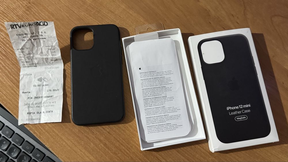 Iphone 12 mini original black leather case