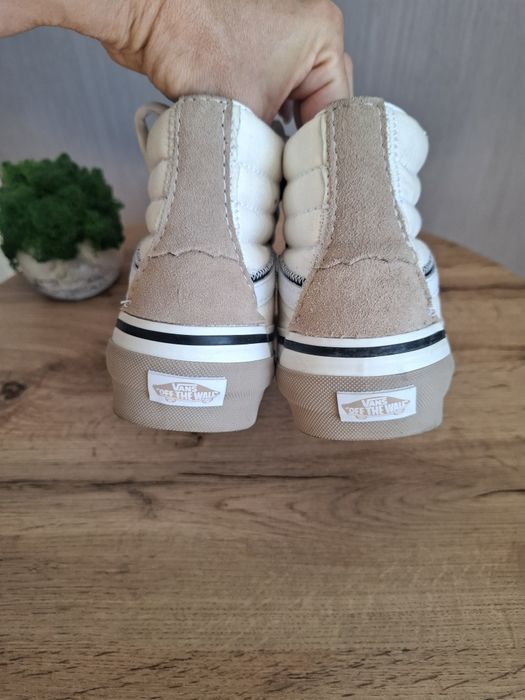 Высокие кеды Vans 36-37 р, женские осенние хайтопы, бежевые ботинки