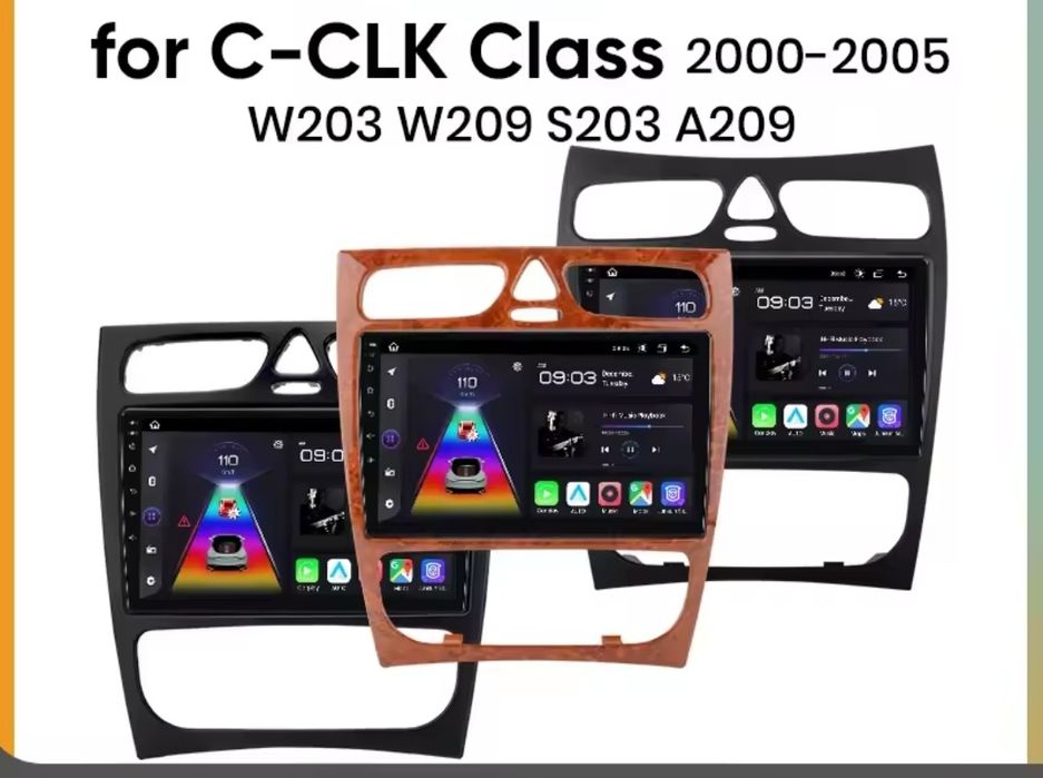 Rádio 9" android Mercedes C-CLK 2000-05 W203 S203 A209 WIFI GPS Novo