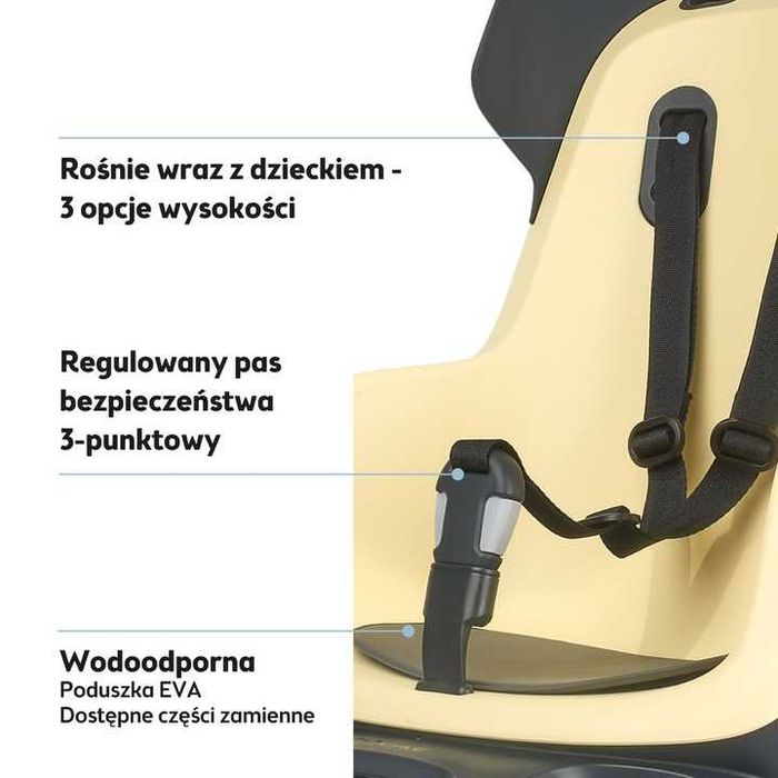 Fotelik rowerowy tylny POZNAŃ Bobike GO RS na bagażnik ODCHYLANY Lemon