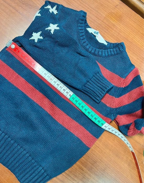 Ciepły sweter, flaga, H&M 98/104