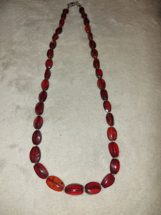 Naszyjnik ze szlifowanych bursztynów 54-55 cm