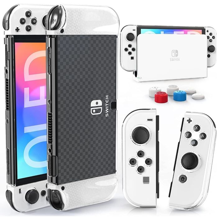 Carrying Case + Transparent Silicone Cover + Glass Screen Protector for Nintendo Switch OLED64409298805891124