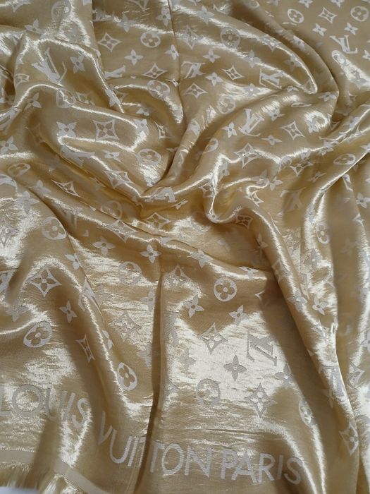 Luxusowy przepiękny szal z jedwabiu LOUIS VUITTON PARIS