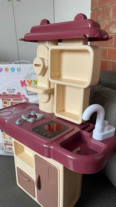 Дитяча ігрова кухня з водою, парою та аксусуарами 70 см.