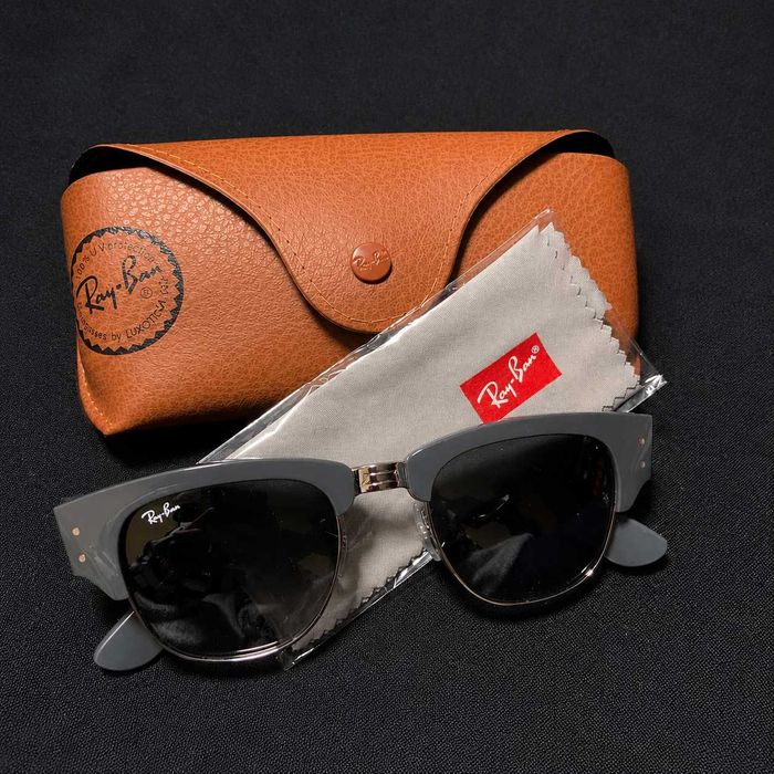 Ray-Ban Mega Clubmaster RB0316S szaro-czarne + etui i ściereczka