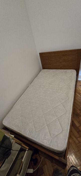 Cama +colchão + estrado 120x180 cm solteiro
