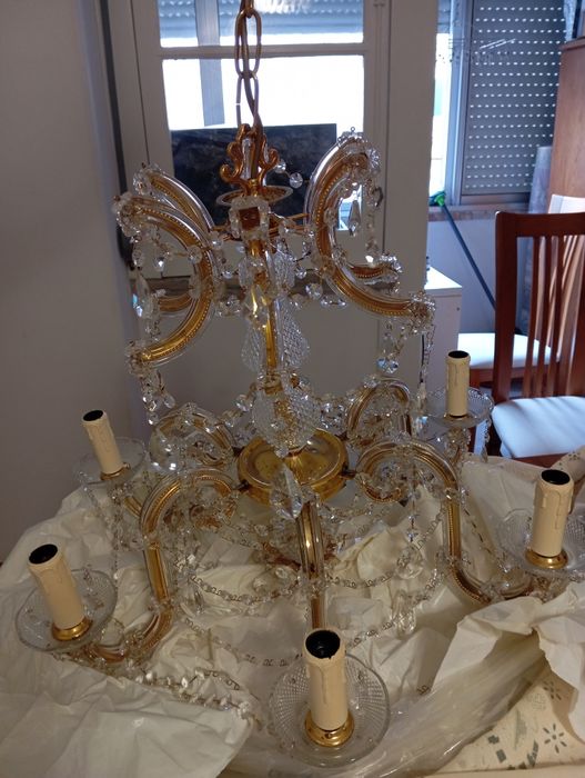 Candeeiro de cristal como novo
