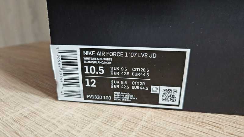 Nike air force 1'07 LV8 JD 44,5