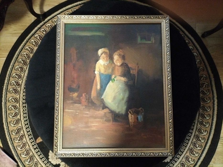 Obraz olejny na płótnie.Sygnowany.Nicolai Coster