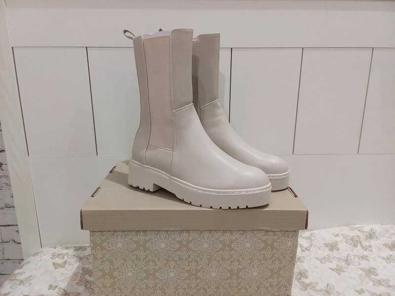 beżowe botki marki Rainbow by Bonprix roz. 41 wkładka 26,5 cm nowe