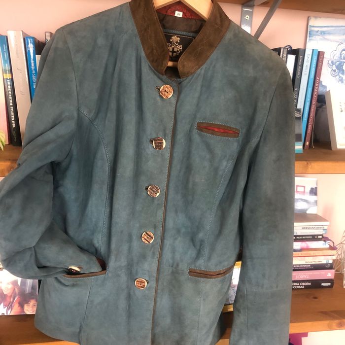 Blazer Sanchez Palencia cintado pele genuína Tam M/L