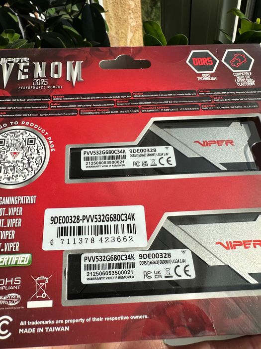 moduł pamięci Patriot Memory Viper Venom 32 GB 2 x 16 GB DDR5 6800