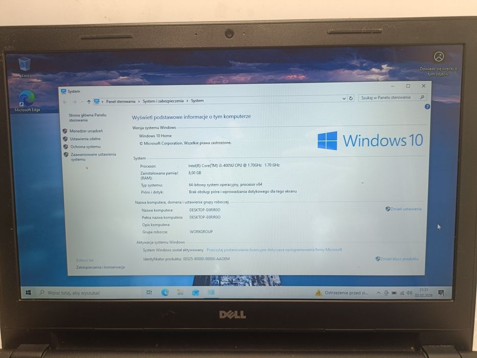 Laptop Dell Inspirion 15  SSD 128GB 8GB RAM i3
