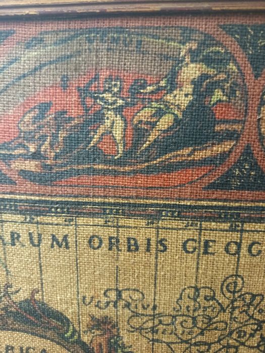 Mapa do mundo antigo em tecido 1.25x95