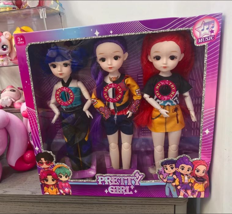 Кукла барбі k pop huntrix музикальна 3D Румі, Міра, Зої