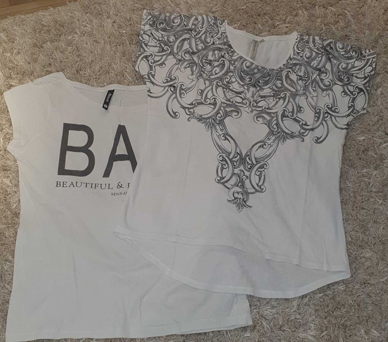 7 markowych białych bluzek rozmiar L/40