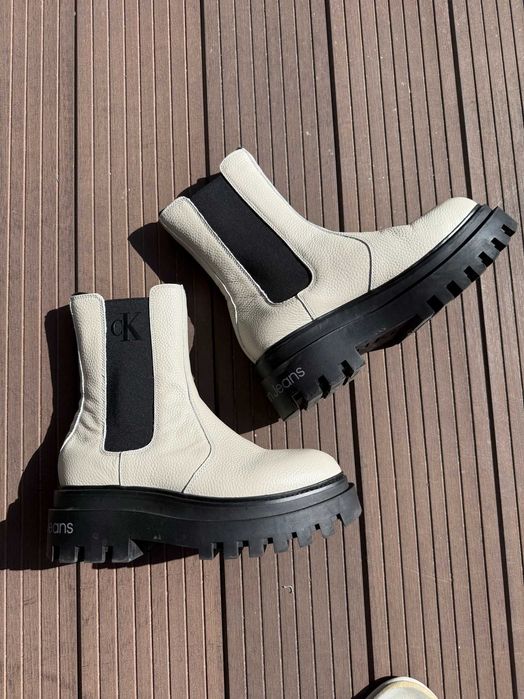 Botas Chelsea Calvin Klein Jeans em Pele – Tamanho 38