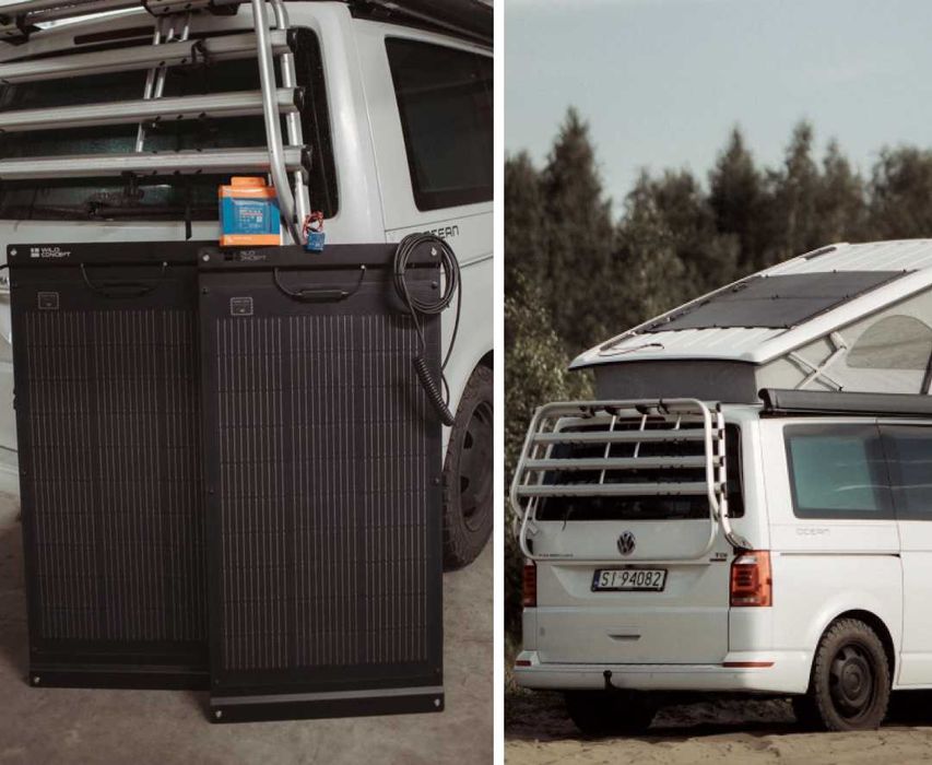 Panele solarne fotowoltaiczne 2x 100W solary Volkswagen California