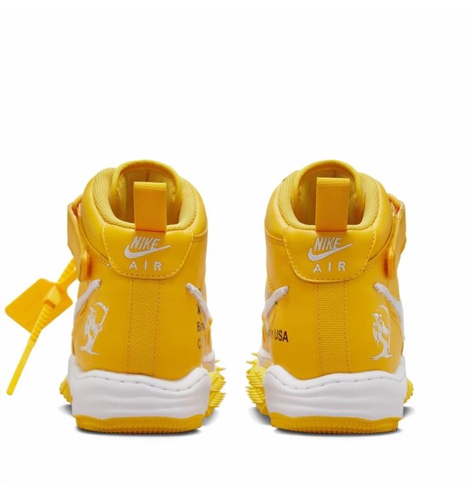 Кросівки чоловічі Nike X Off-White™ Air Force 1 Mid Sp Lthr Yellow/White DR0500-101