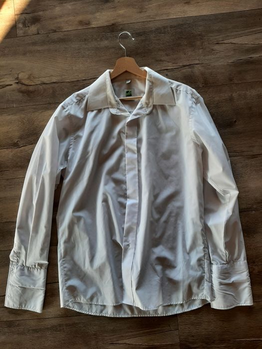 Garnitur męski ślubny biała koszula krawat spinki r. xl 176/182cm