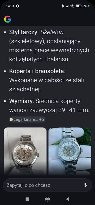 Zegarek skeleton Rotary automatyczny