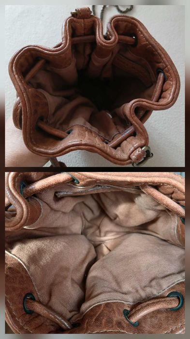 Torebka skórzana typu worek Zara.