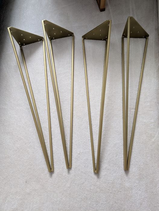 4 nogi do stołu lub biurka złote 72cm