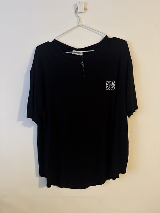 Loewe czarny damski t-shirt koszulka L 40 premium made in Italy bawełna