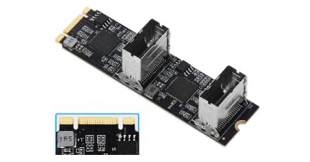 Adapter M.2 do karty PCI Express 3.0 M2 8portów 3kontrolery 6Gb/s