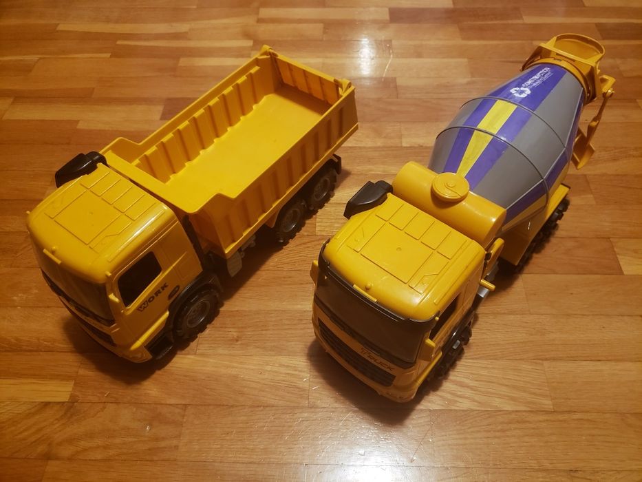 Camião basculante e betoneira