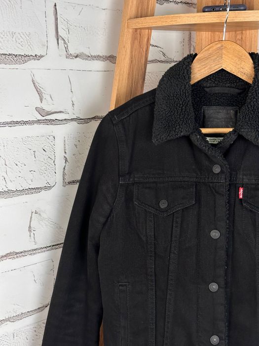 Жіноча шерпа Levis утеплена джинсовка чорна левайс S
