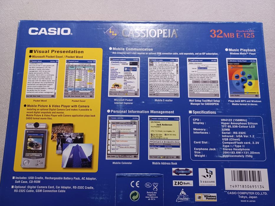 Palmtop pocket PC CASIO CASSIOPEIA E-125 NOWY!!! Fabrycznie zapakowany