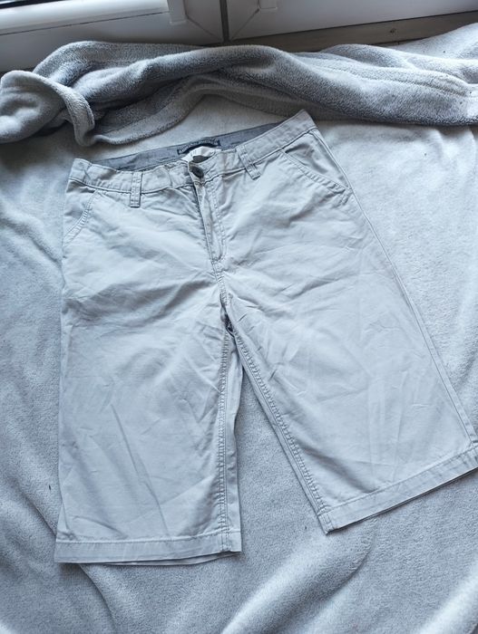 Szorty szare, spodenki na lato chinosy 158 h&m