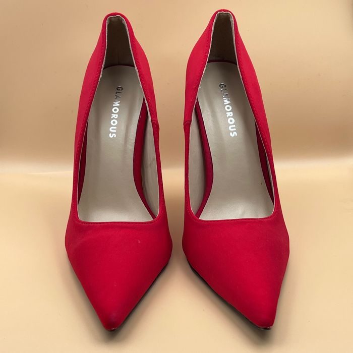 Вечерние Туфли лодочки красные на шпильке